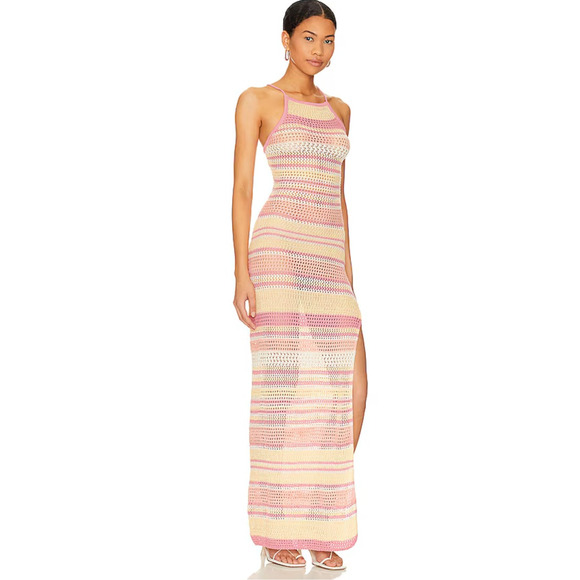 NEW L Space Hanna Montazamie Kaye Crochet Long Swimsuit Coverup Maxi $154 M - Picture 4 of 6